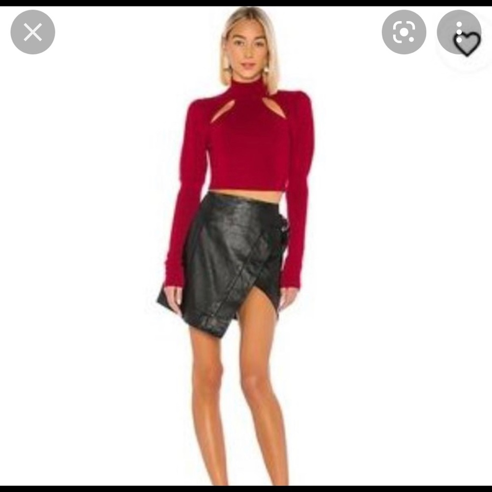 Revolve Camila Coelho Puff Sleeve Crop Sweater
